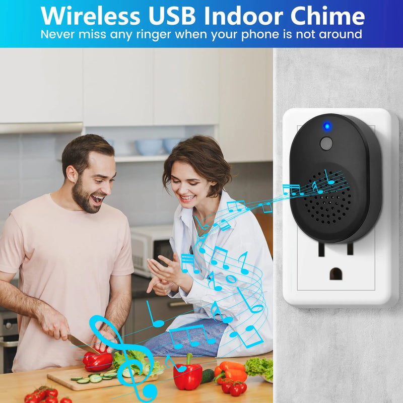 Smart Home T6 Wireless WiFi Video Doorbell Camera Digital Outdoor Door Bell Intercom HD Night Vision Security Protection Aiwit