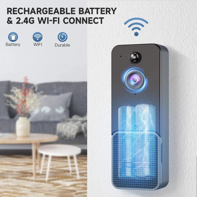 Smart Home T6 Wireless WiFi Video Doorbell Camera Digital Outdoor Door Bell Intercom HD Night Vision Security Protection Aiwit